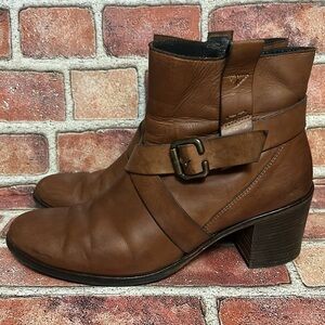 PAUL Green, Women’s Brown Leather Ankle Boots, Size 7.5, Made In Austria